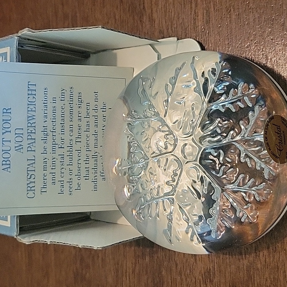 AVON 24% LEAD CRYSTAL PAPERWEIGHT  NIB